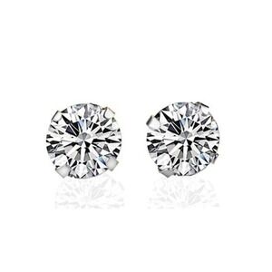 Italo Jewelry Round Cut Stud Earrings Silver Earrings